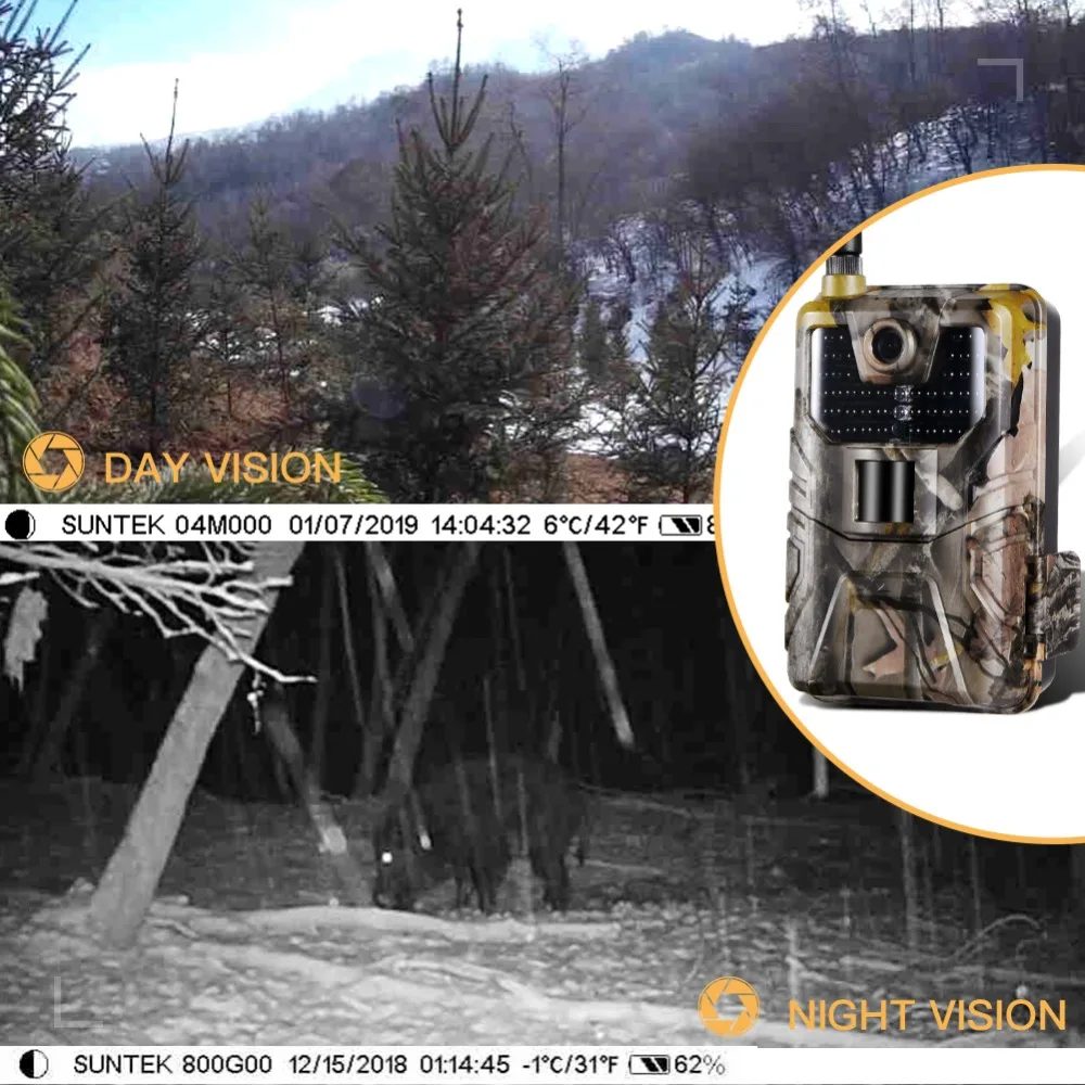 4G FTP MMS SMS Email 20MPTrail Camera Cellular Wildlife Hunting Cameras HC900LTE 1080P Mobile Wireless Wild Surveillance