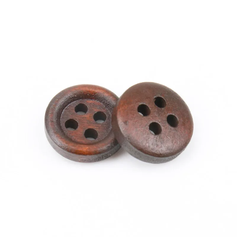 Wooden Dark Brown Round Pattern Buttons Scrapbook Handmade Sewing Home Decoration Accessory DIY 12mm 50pcs MT0574-FD