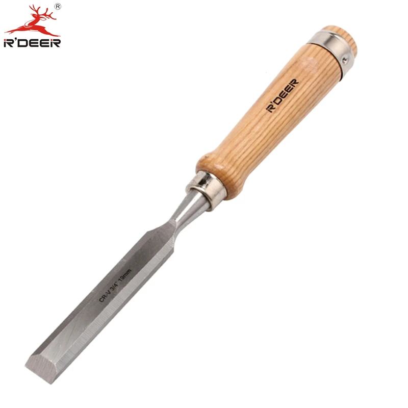 RDEER Woodwork Chisel 3/4''/19mm Butt Chisel CR-V Straight Flat Chisel Wood Carving Carvers Graving Knife Wood Tools