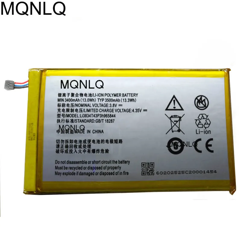 

10pcs 3500mAh Li3834T43P3h965844 For ZTE ZMAX Z970 Grand Memo N5L LTE N5 N5S N9520 U5 U5S U969 U9815 V9815 Battery