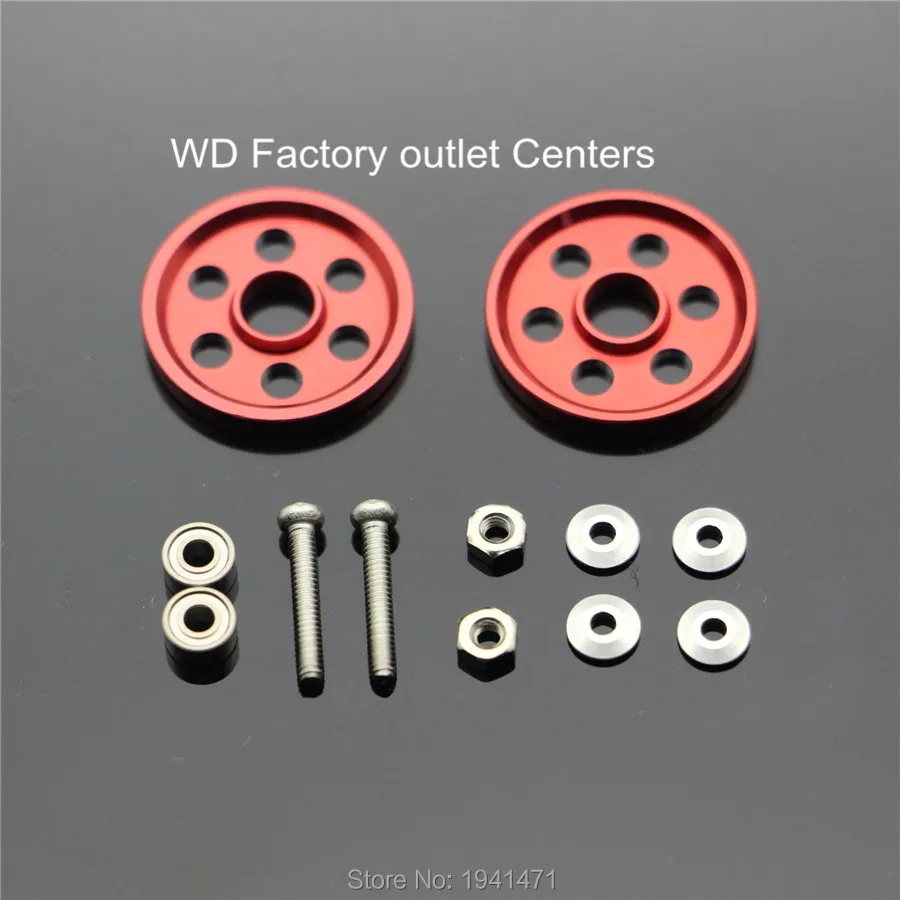 RFDTYGR  Light Strong Aluminum 19mm Rollers Custom Parts For Tamiya Mini 4WD 19mm Colored Aluminum Guide -Wheel D008 2Sets/lot