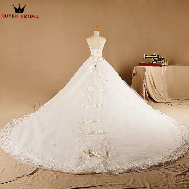 Luxury Empire Sweetheart Tulle Crystal Lace Beading Long Formal Wedding Dresses 2023 Real Photo Wedding Gown Custom Made XH55