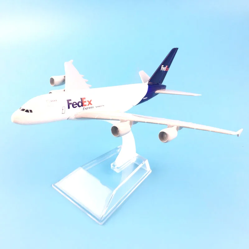 A380 FEDEX EXPRESS Airline MODEL PLANE AIRCRAFT Kids Toys 16CM Alloy Metal Model Plane W Stand Aircraft Toys Birthday Gift