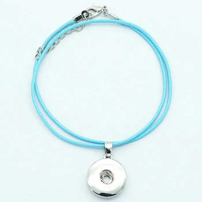 Fashion trendy Simple colorful rope snap necklace 42cm snap jewelry fit 18mm snap buttons wholesale DJ0164