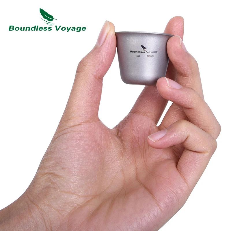 Boundless Voyage Titanium Mini Sake Cup Wine Glass Tea Mug Camping Picnic Party Flask Flagon Drinkware