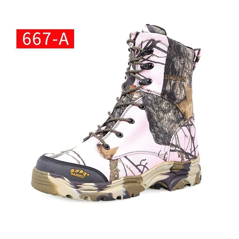 Bionic Camouflage Boots Men Army Fans Training Tactical Combat High Tube Outdoor Hunting Desert Jungle Climbing Hiking Shoes