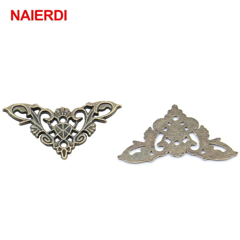 8PCS NAIERDI Jewelry Box Corner Protector Antique Frame Book Menus Butterfly Decoration Corner Bracket For Furniture Hardware