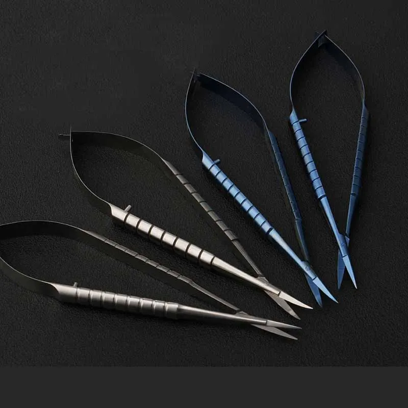 Corneal Scissors Titanium Alloy Ophthalmic Instrument Tool Straight Pointed Curved Tip Stainless Steel Microsurgery Scissors