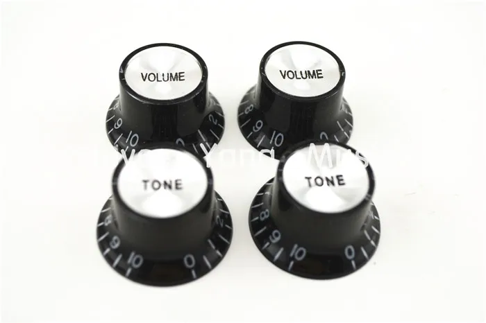 1 Set of 4pcs Niko Black Silver Reflector Volume Tone Electric Guitar Knobs For LP SG Style Electric Guitar Free Shipping