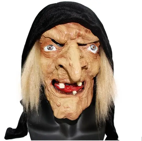 

Scary Adult Old Witch Mask Latex Creepy Halloween Fancy Dress Grimace Party Costume Accessory Cosplay Props