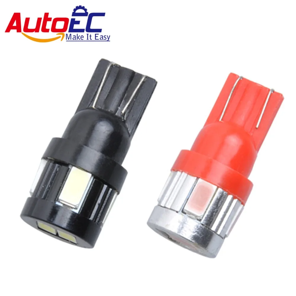 AutoEC 100pcs T10 6 LED 6 SMD 5630 Car wide instrument Indicator lamp Car Lights Bulb 12V  #LB88