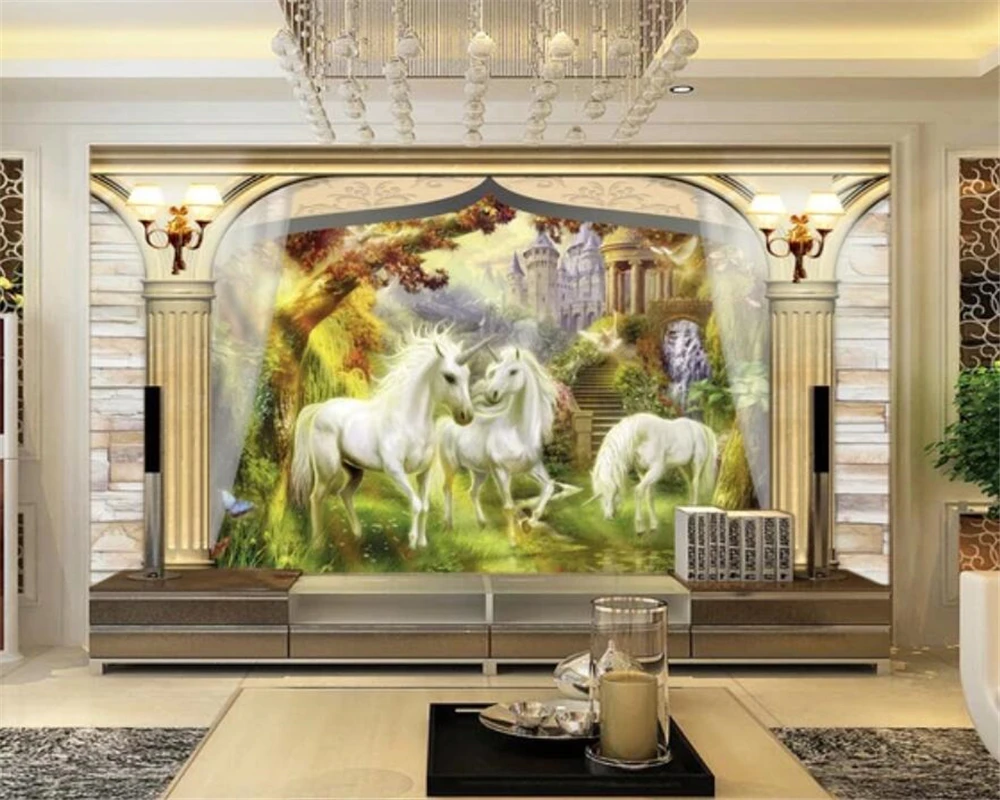 

beibehang Custom wallpaper 3d photo murals papel de parede European-style air horse living room murals 3d wallpaper papel parede