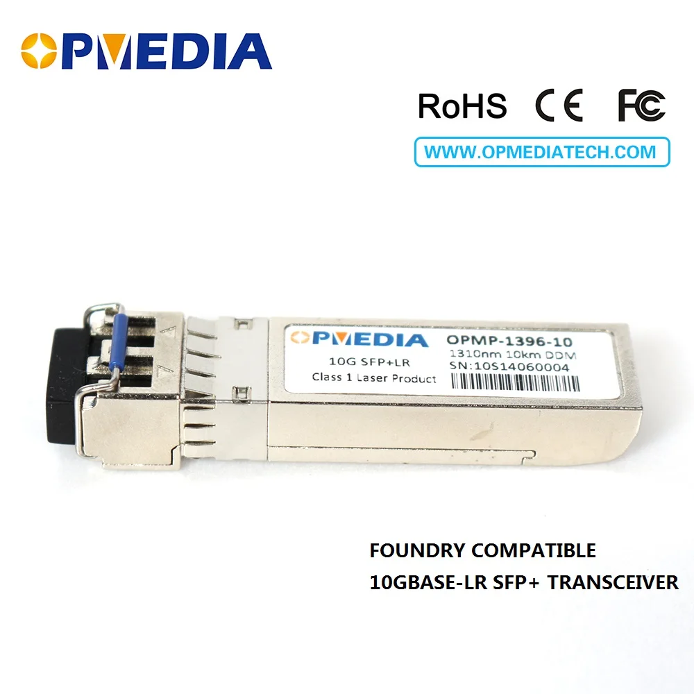 Foundry compatible 10GBASE-LR SFP+ transceiver,10G 1310nm 10KM optical module with dual LC connector and DDM,free shipping!