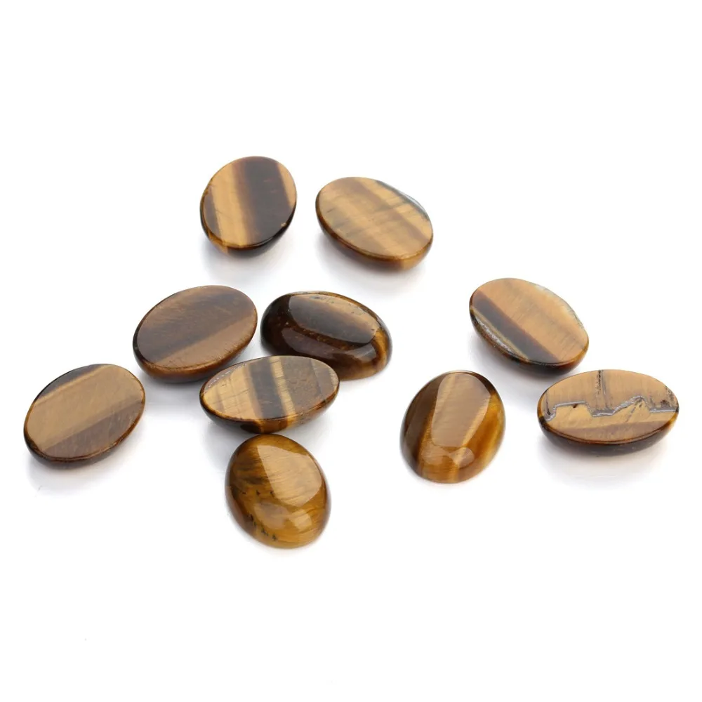 100PCS Natural Stone Cabochon Tiger eye  Oval 10X14 12X16 13X18 15X20 18X25mm Egg Shape DIY Jewelry