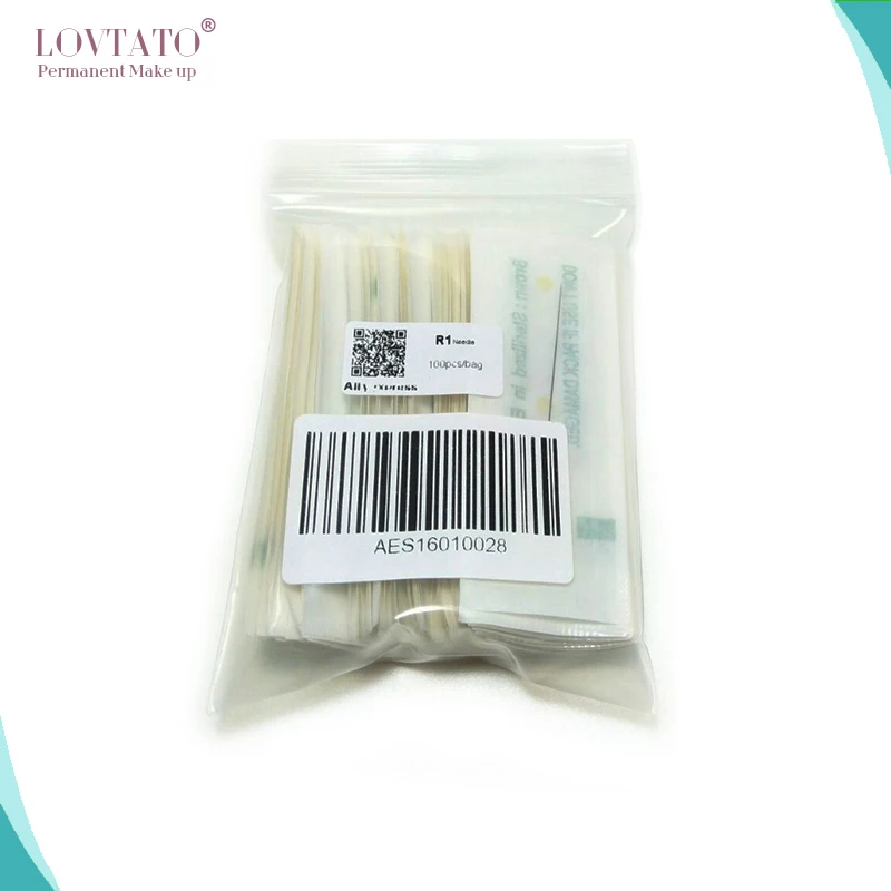 

Disposable Sterilized Professional Tattoo Needles 1RL For Tattoo Eyebrow Pen Machine Permanent Makeup Kit 100pcs 0.35MM Needles