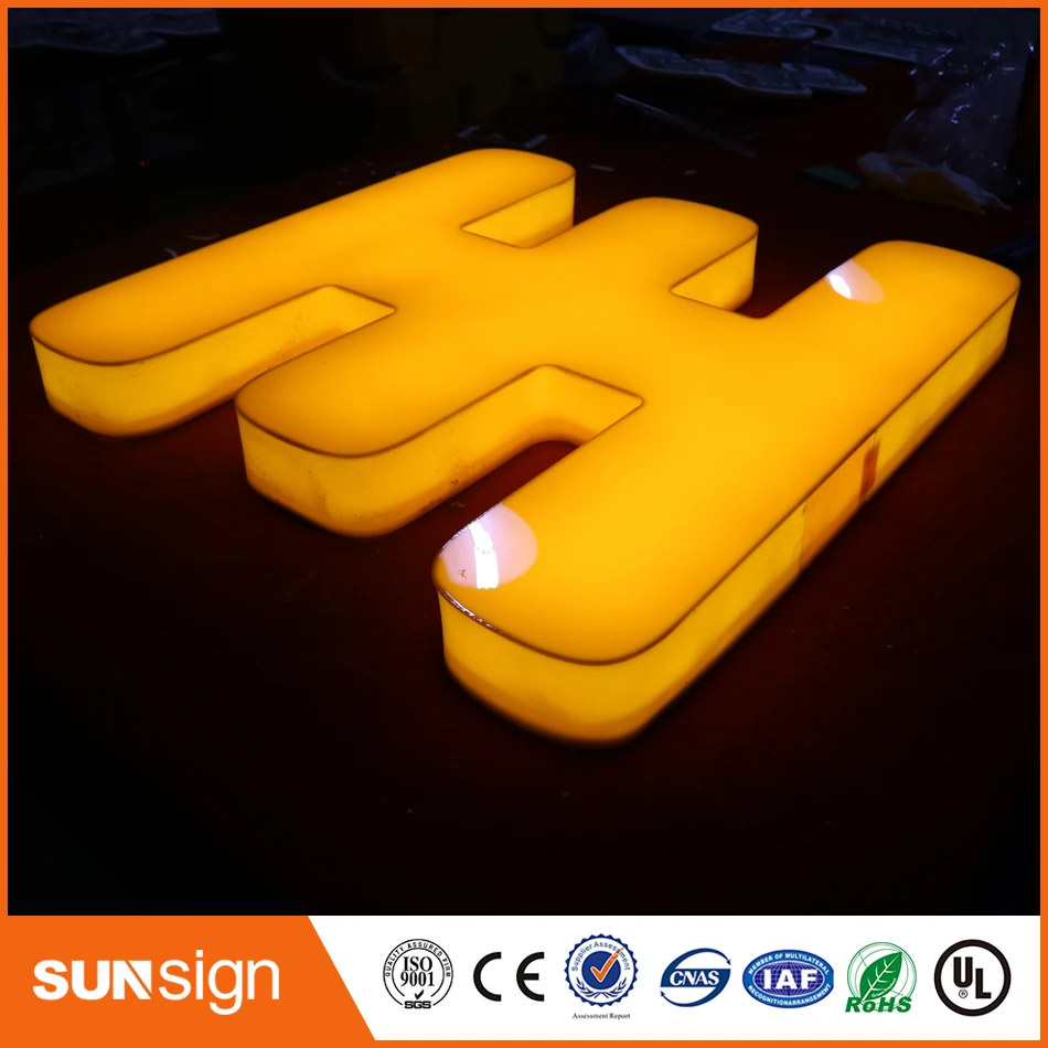 Custom design LED letter fonts 3d letters