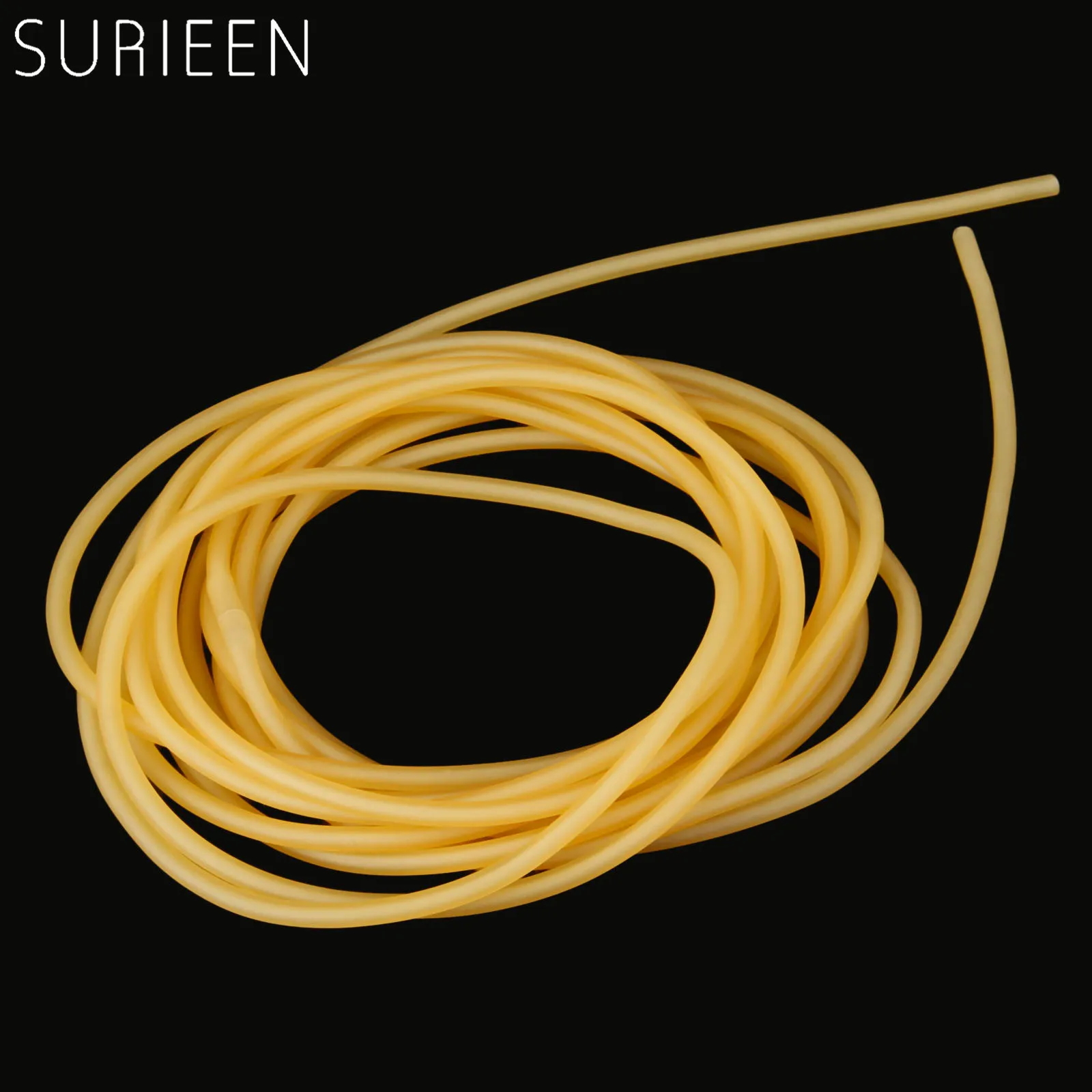 SURIEEN 5M 1.6x3.6mm Natural Latex Slingshot Elastic Bungee Tube Rubber Band Tubes Hunting Sling Shots Catapult Replacement 1636