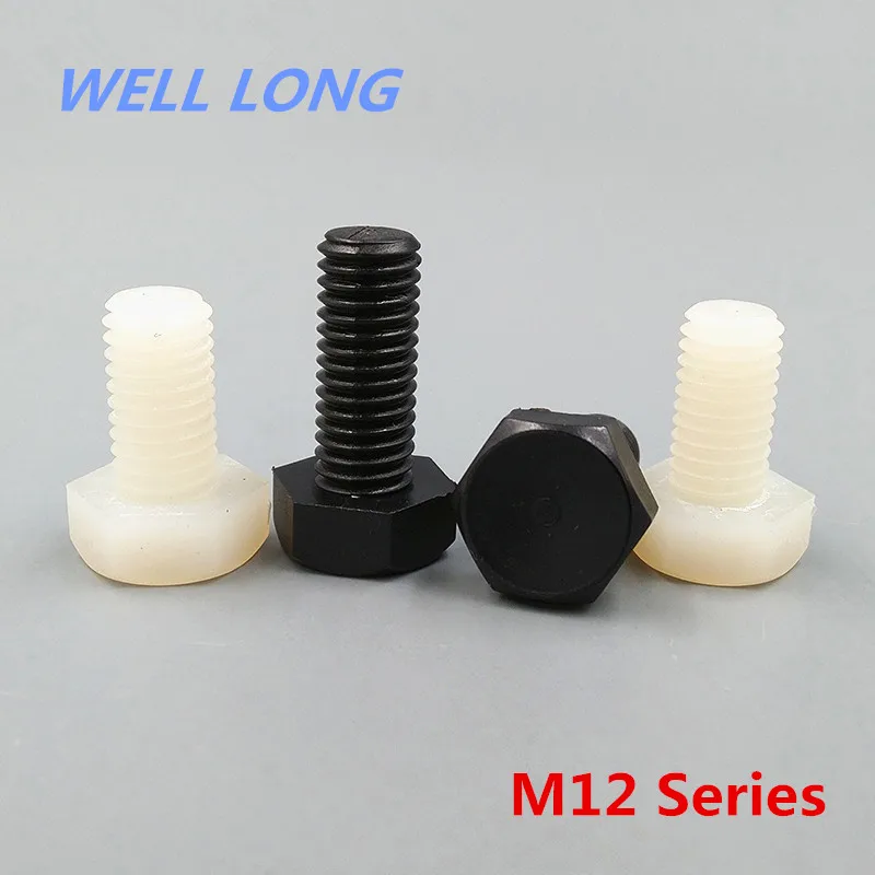 

Hexagonal Nylon Screw Bolt White Plastic Screw Hexagon Bolt Plastic Screw, M12 Series.