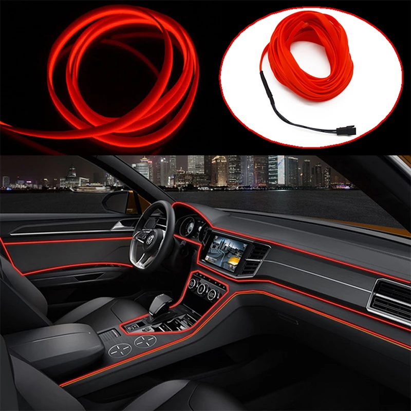 LENTAI 1Set Car LED Atmosphere Lights Decoration Lamp Strips For Kia Rio Ceed Sportage Peugeot 307 206 308 207 Hyundai Solaris