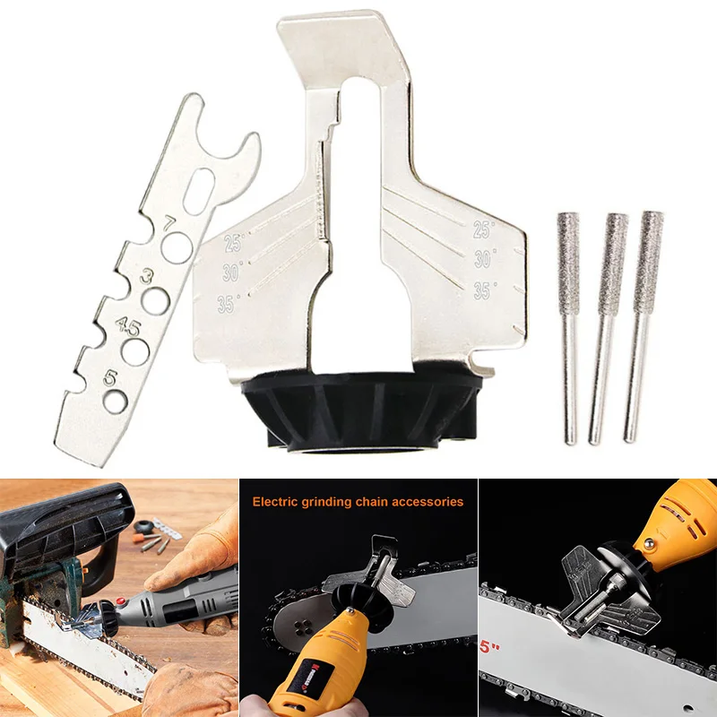 Chainsaw Sharpener Machine Kit Drill Chain Saw Sharpener Electric Grinder Sharpening Polishing Attachment Set Saw Chains Tool