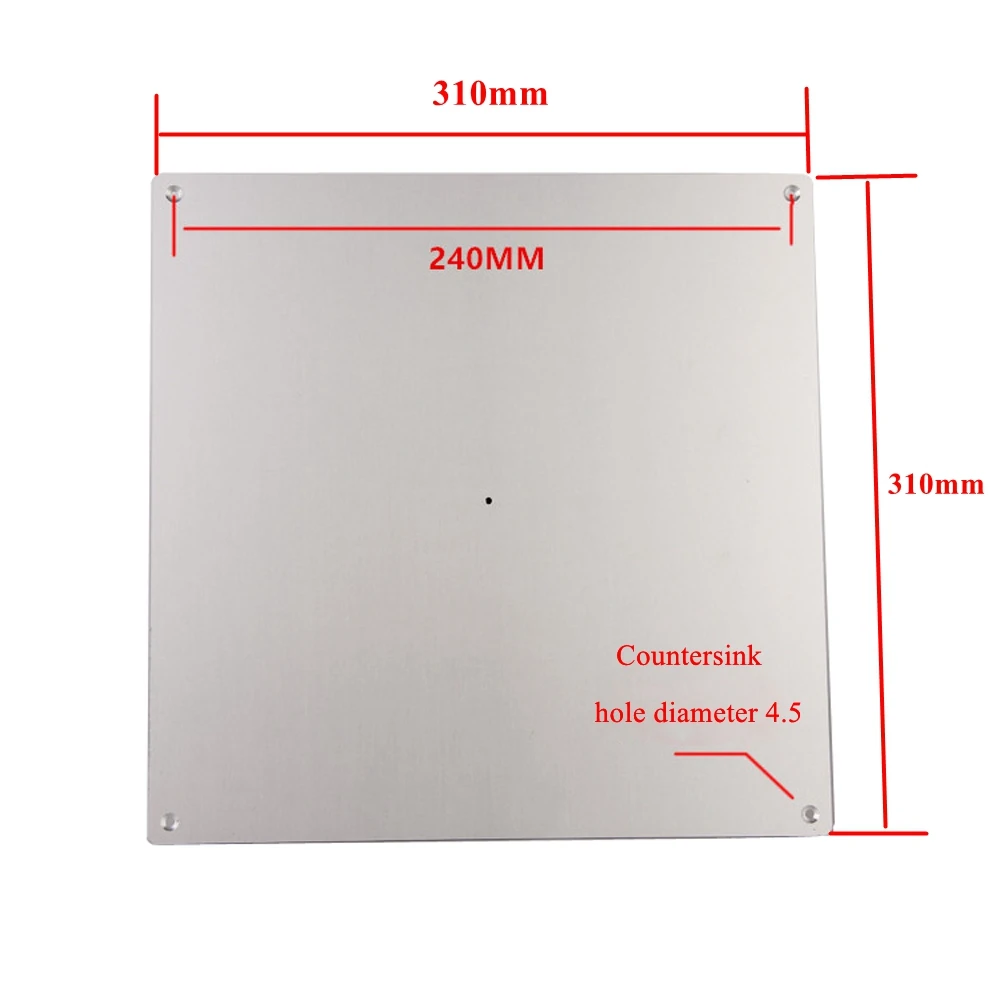 Creality-Aluminum Cama aquecida para impressora 3D, grande tamanho de impressão, cama de aquecimento atualizada, CR-10, 24V, 220W, 310*310*3mm