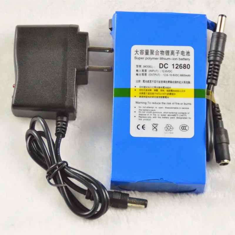 High Quality Super Rechargeable Portable Lithium-ion Battery Pack DC 12V 6800mAh DC12680 With US Plug/EU plug