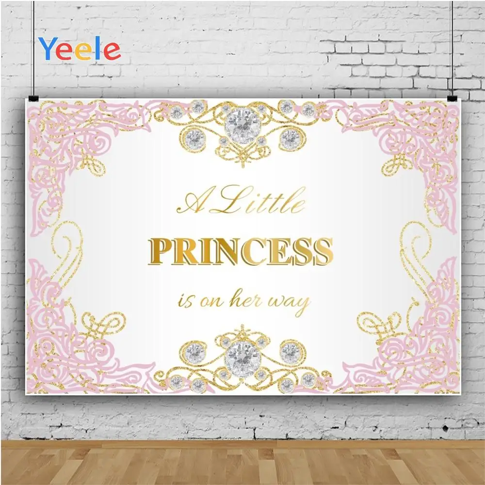 Yeele เจ้าหญิงฉากหลังสีชมพูริ้วทองเพชร Shower การถ่ายภาพพื้นหลังการถ่ายภาพฉากหลังสำหรับ Photo Studio
