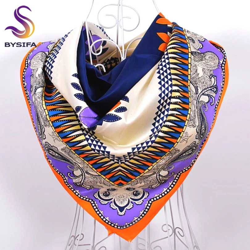 High Quality Silk Scarf Printed 2016 New Arrival  Women Accessories 90*90cm Square Scarves Wraps Golden-plating Design Scarfs