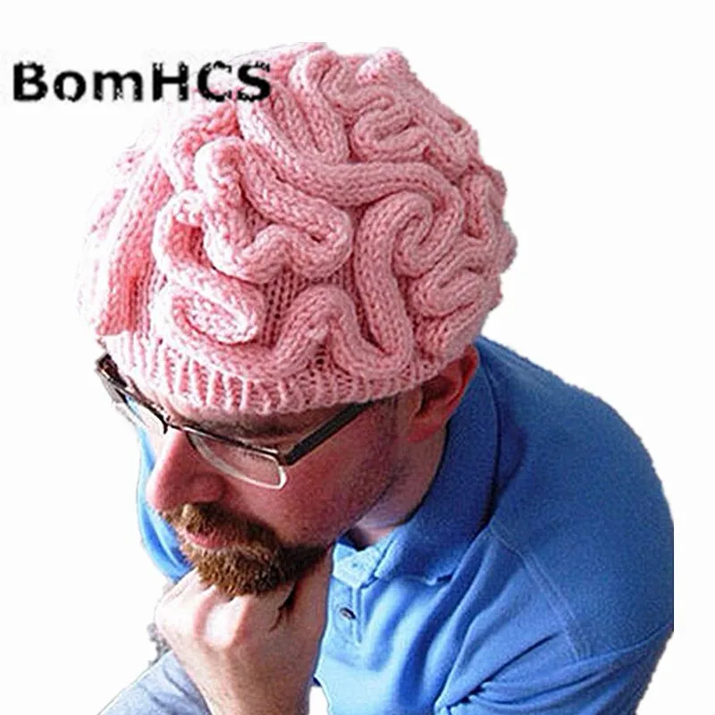 

BomHCS Funny Cool Winter Personality Horrible Brain Wool Hat Warm Handmade Men's Women's Beanie Caps Gifts