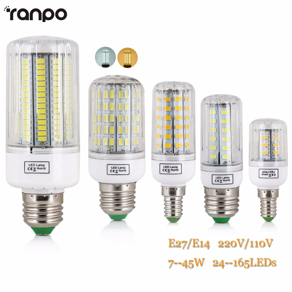 E27 LED Lamp 5730 SMD Bulb E14 220V Corn 24 30 42 64 80 89 108 136 Leds Lamp Bombillas Light Bulbs B22 Lampada Ampoule Lighting