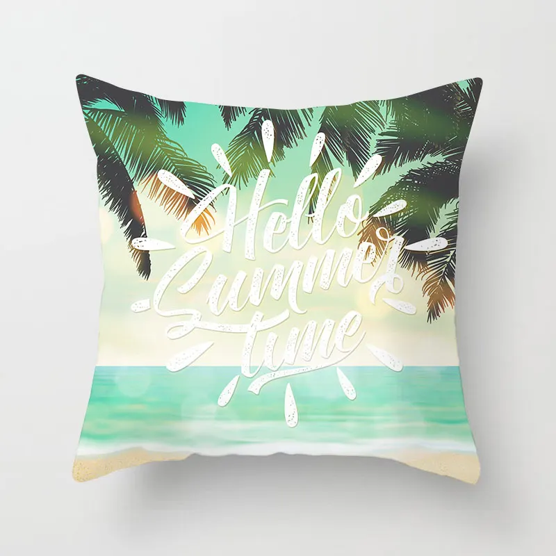 Houspace Polyester Peach Skin Keep Calm & Enjoy Summer For Home Pillow Decor Sofa Car Decorative Gift Chair Pillow Case