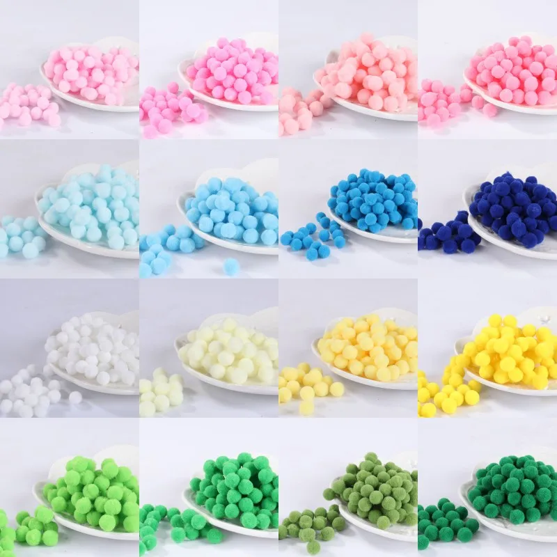 iSequins Pompom 10mm 15mm Soft Pompones Fluffy Plush Crafts DIY Pom Poms Ball Furball Home Decor Sewing Supplies