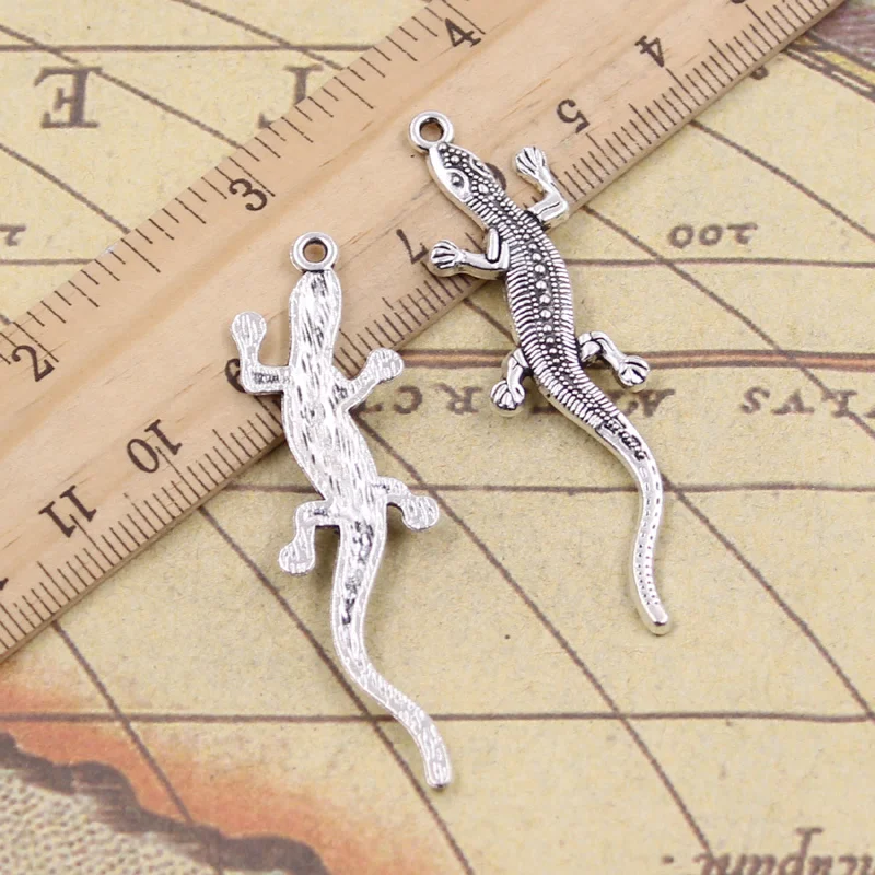 

12pcs Charms Lizard Gecko 56x15mm Tibetan Bronze Silver Color Pendants Crafts Making Findings Handmade Antique DIY Jewelry