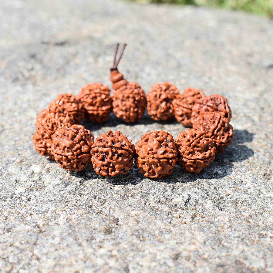 Classic Rudraksha Beads Men Bracelet Handmade Buddha Meditation Buddhism Wooden Bracelets Mens Biker Prayer Jewelry Pulsera Gift