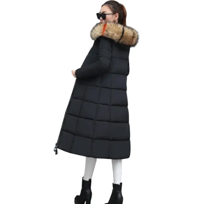 

ENLU Parkas Female Women Winter Coat Thickening Cotton Winter Hooded Jacket Womens Outwear Parkas for Women Winter