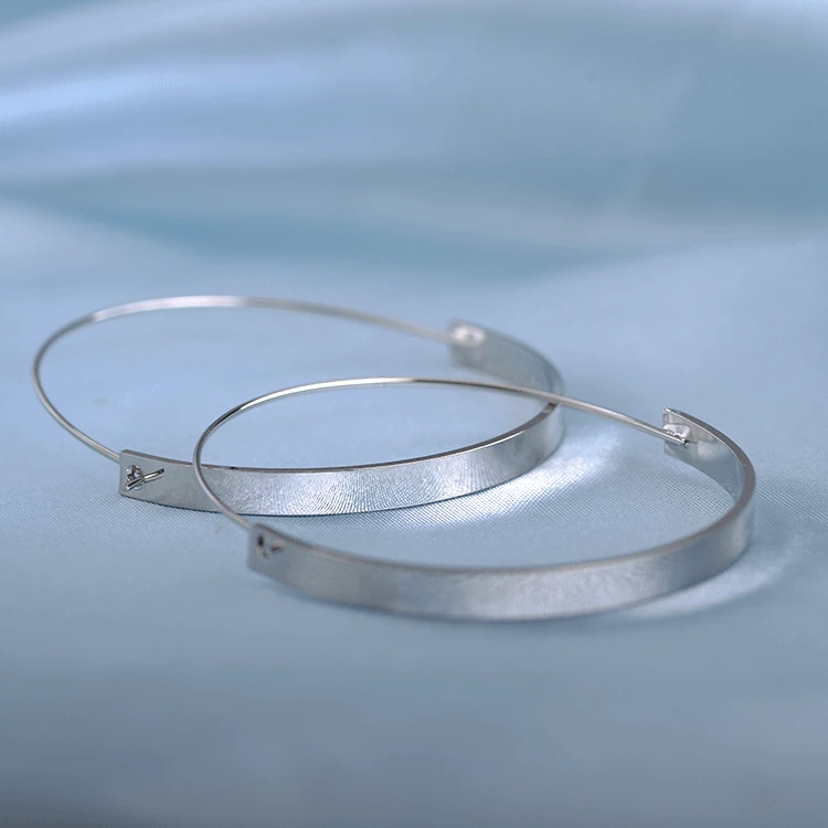 Semicircle Metallic Band Golden Silver Plated Wide & Thin Band Big OL Style Piercing Hoop Earrings for Women image 5