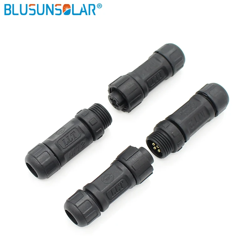 

M12 IP67 2pin,3pin,4pins,5pin ,6pin 7pin field assembly Male connector female pin waterproof connector in lighting connectors