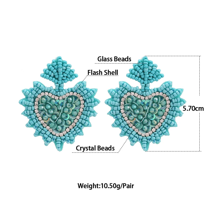 Sehuoran Charm Crystal Beads Statement Drop Earrings Vintage New Design Wedding Jewelry Lady Earrings For Women Boho Jewelry EAR