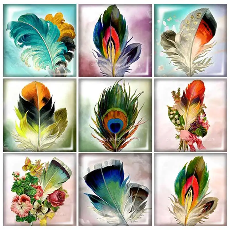 

Beauty Feathers Peacock feathers glass cabochon mixed 12mm/20mm/25mm/30mm Size flat back DIY Jewelry Findings Components FB0017