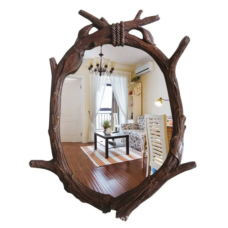 46cmx62cm European Garden Retro Bathroom Mirror Tree Hanging Mirror Decorative Bathroom wall decorative mirror