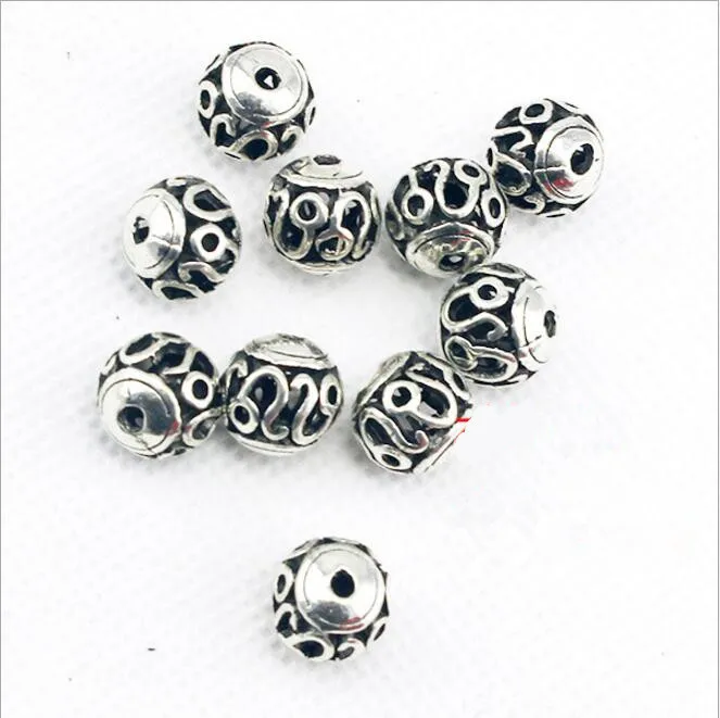 10pcs Small Hole 2mm,Tibetan Silver Spacer Beads for Jewelry Making DIY Handmade Charm Beads Bracelet Necklace Jewelry Findings