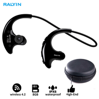 RALYIN/Newsmy Bluetooth MP3 Earphone Built in 8GB Sport Waterproof Wireless Headphones  Headset for Running Earphone