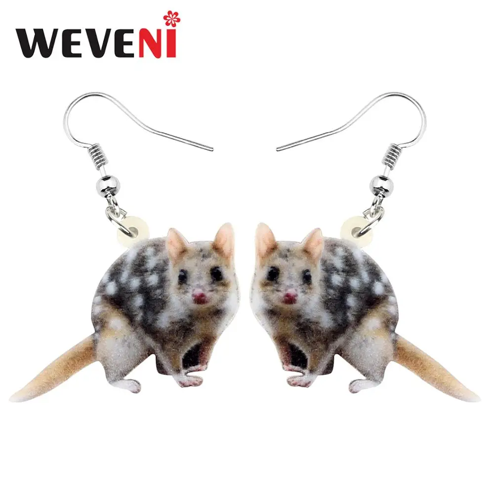 WEVENI Acrylic Australian Marsupial Mouse Earrings Dangle Drop Fashion Animal Pet Jewelry For Women Girls Charm Gift Wholesale