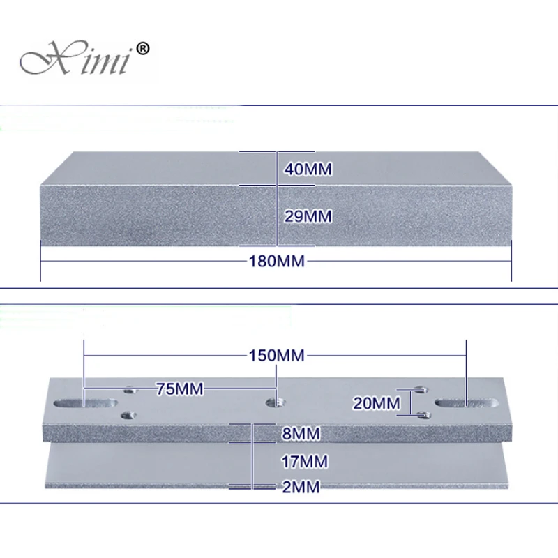 280KGS Magnetic Lock U Bracket For Frameless Glass Door Installation No Frame Glass Door 600lbs EM Lock U Bracket