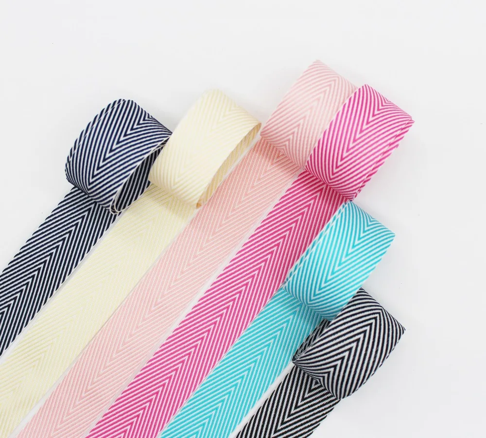 Double Sided Striped Herringbone Chevron Ribbon Woven Tapes 1.5\