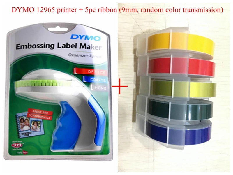 Label Machine 12965 Price Machine DIY Tape Cutter Lettering Machine Rubbing 3D Label Printer And 5pc Ribbon