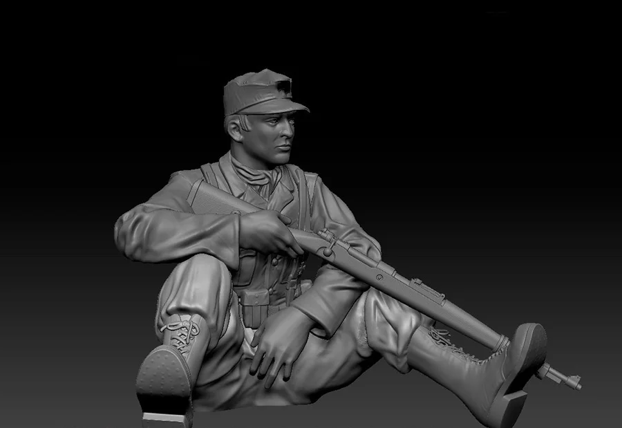 1/16 120mm Uncolor man  sit and rest  120mm   toy Resin Model Miniature Kit unassembly Unpainted
