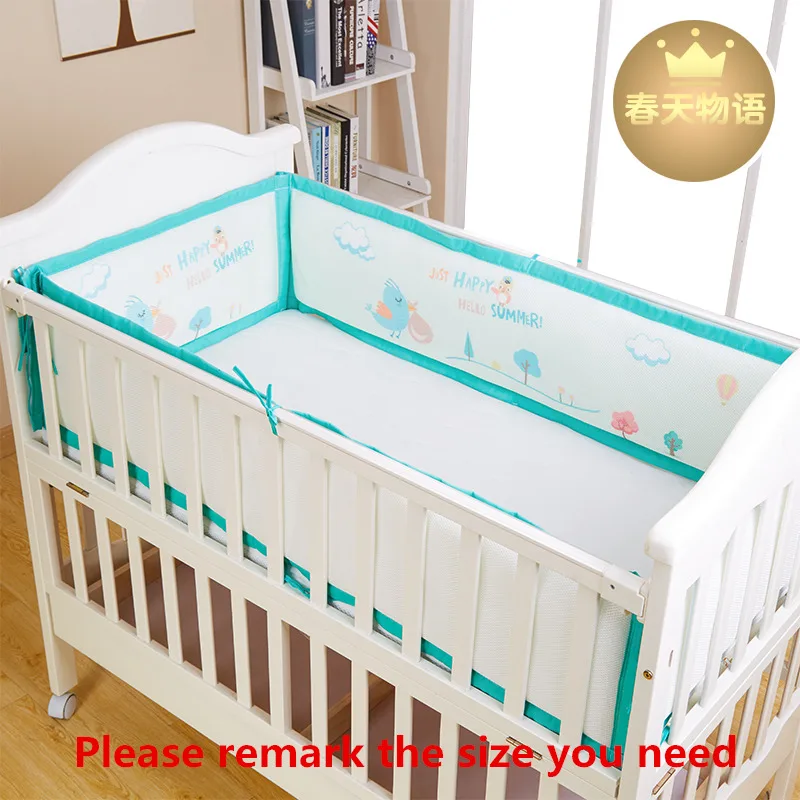 3D Mesh Fabric Breathable 4pcs Baby Bedding Bumpers Crib Protector Cushion Cotton Filling Baby Crib Bumpers Set for 4 seasons