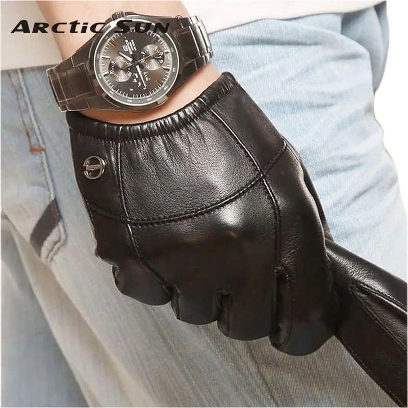 Special Offer Short Style Men Goatskin Gloves Wrist Elastic Genuine Leather Fashion Sheepskin Glove For Driving Limited Em004pn