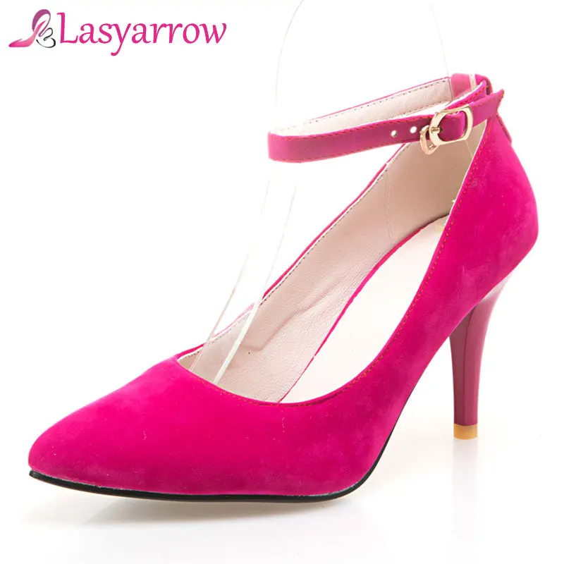 Lasyarrow Fashion Women Pumps Ankle Strap High Heel Pumps Shoes For Women Sexy Party Wedding Shoes Woman Large Size 31-47 RM212